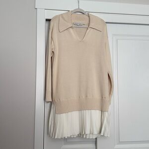 NWT English Factory Twofer Sweater Dress in Cream size Medium
